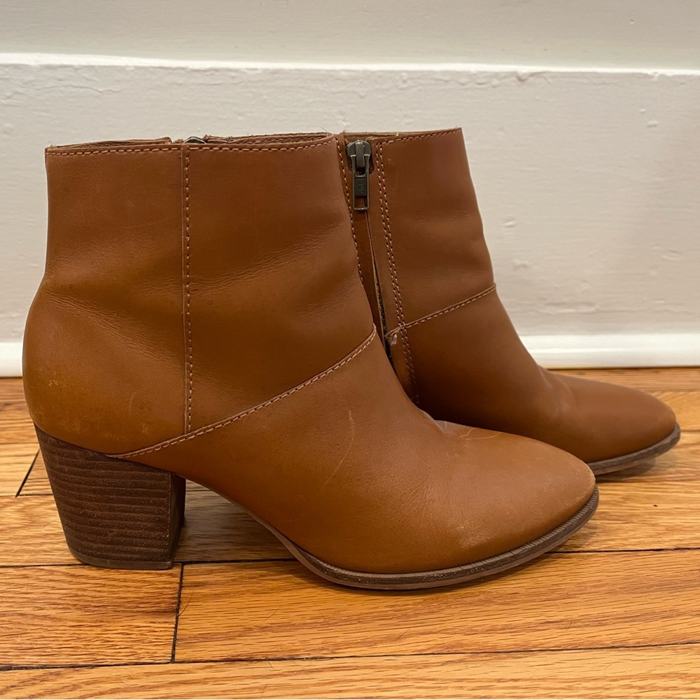 Madewell Rosie Ankle Boot in Genuine Leather Brown Tan in Size 7.5
